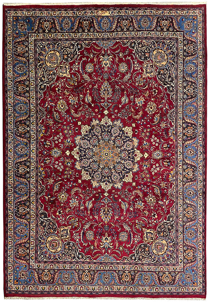 9.9 x 13.0 SIGNED Persian Handmade Wool Rug  #F-6886