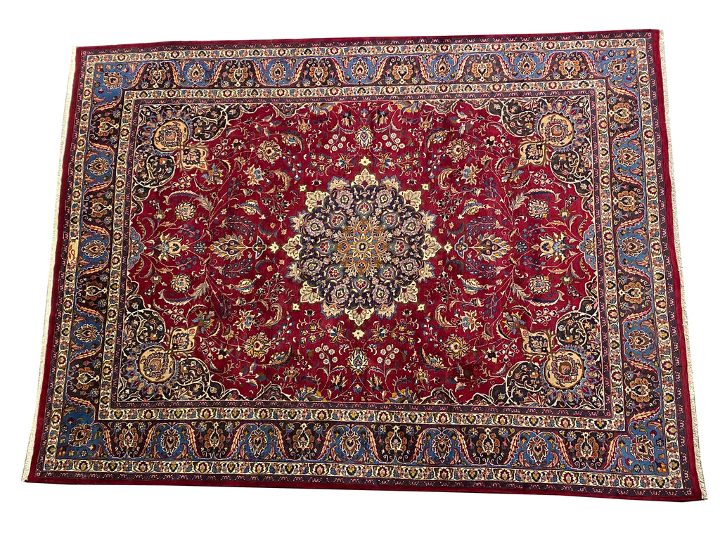 9.9 x 13.0 SIGNED Persian Handmade Wool Rug  #F-6886