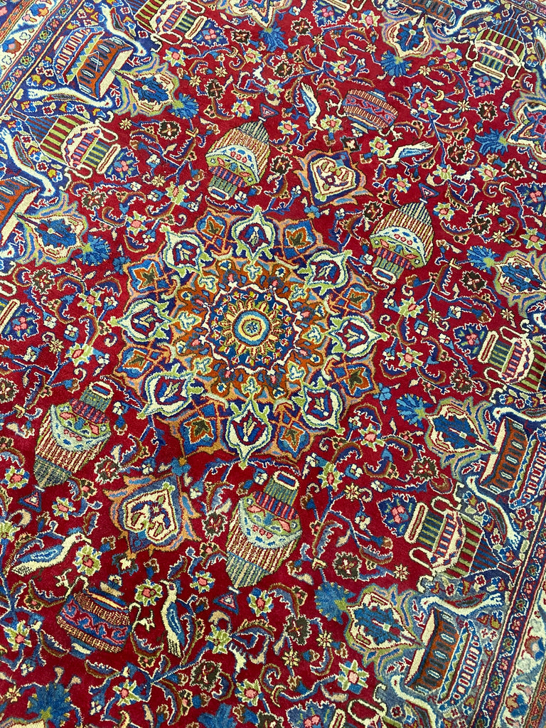 9.6 x 13.0 Authentic Persian Kashmar Zirkhaki Rug #F-6888