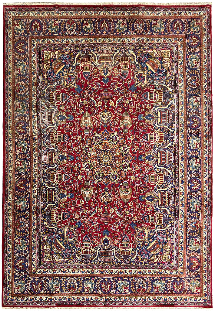 9.6 x 13.0 Authentic Persian Kashmar Zirkhaki Rug #F-6888