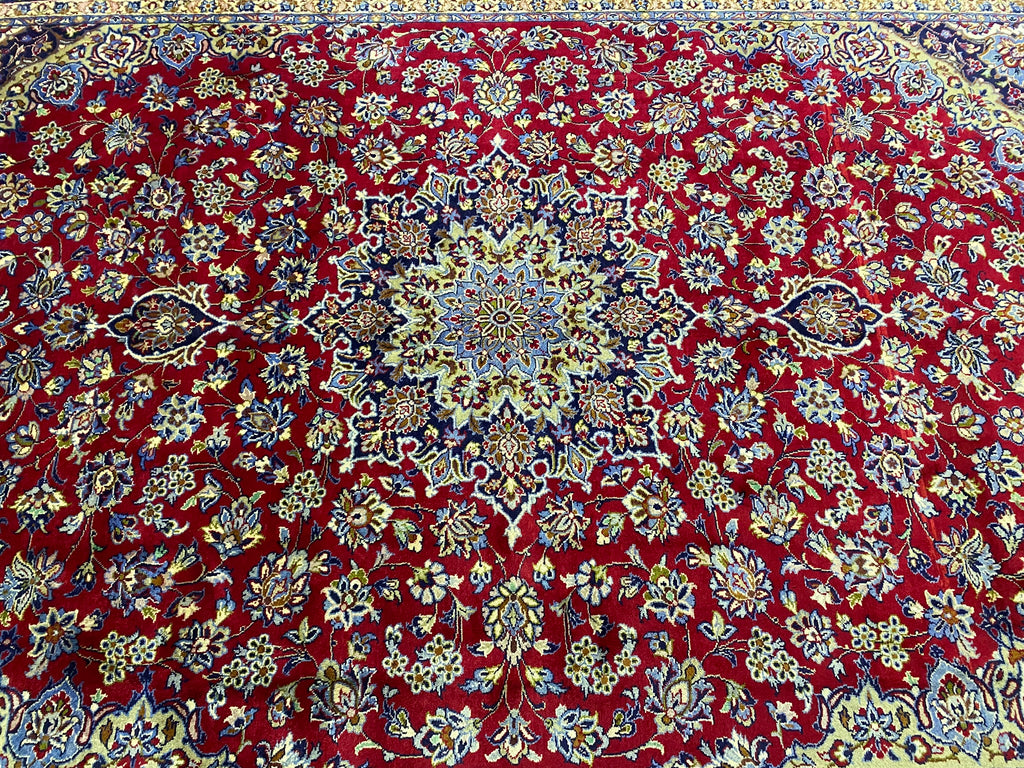 9.9 x 14.0 Genuine Persian Najafabad Esfahan Wool Rug #F-6891