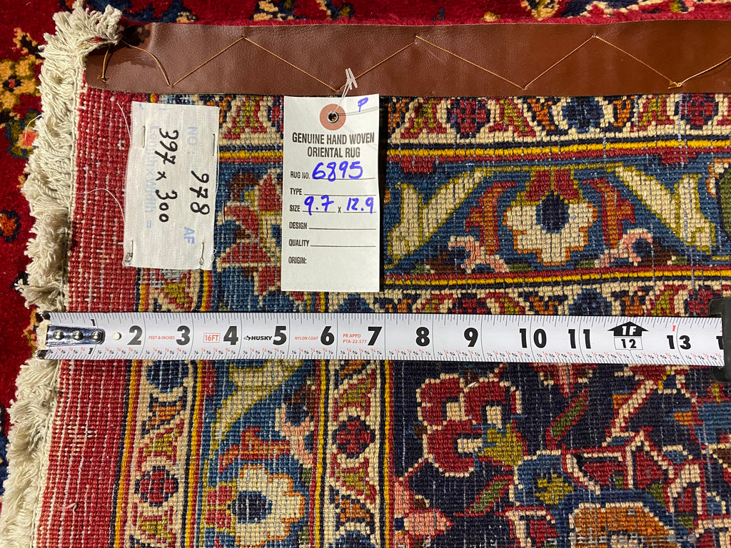 9.7 x 12.9 Handmade Wool Persian Carpet  #F-6895