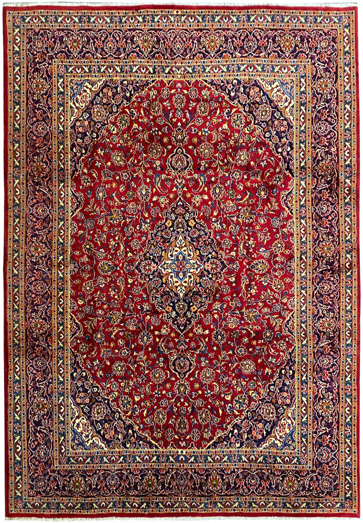 9.7 x 12.9 Handmade Wool Persian Carpet  #F-6895