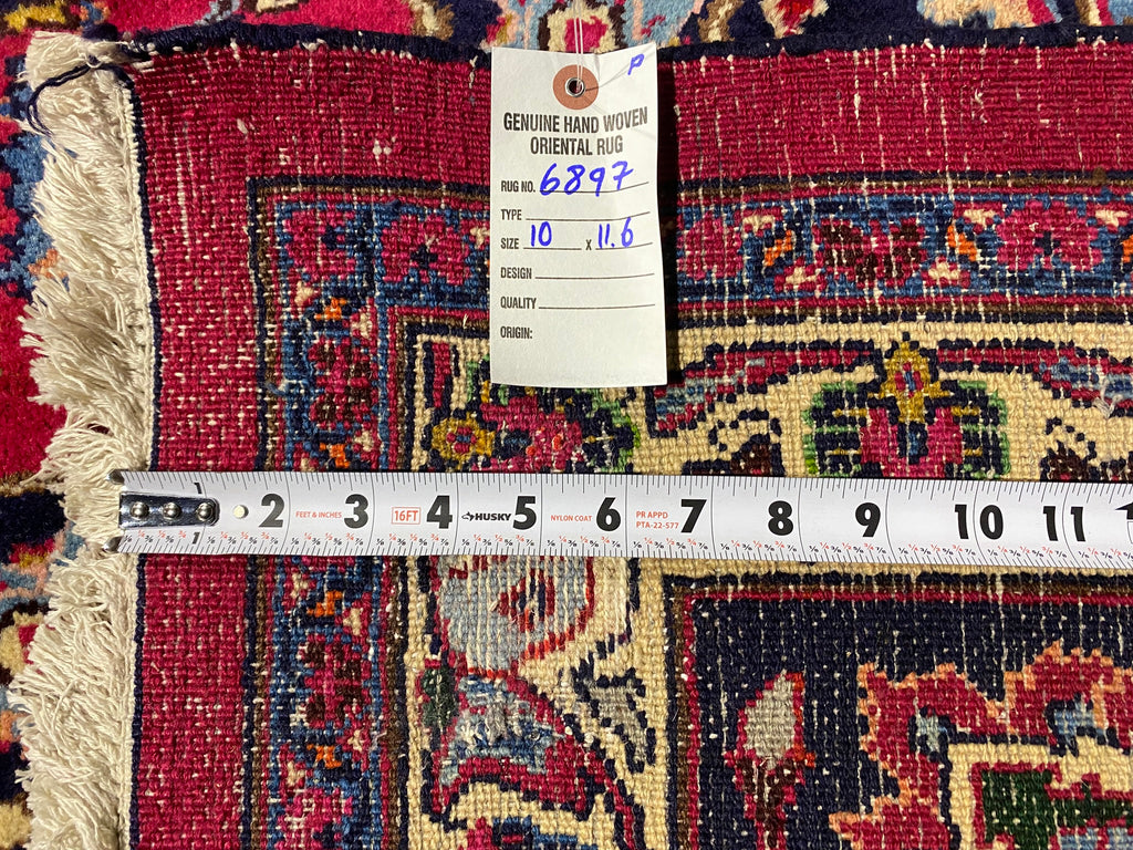 10.0 X 11.6 SIGNED Persian Rug SQUARISH SIZE  #F-6897