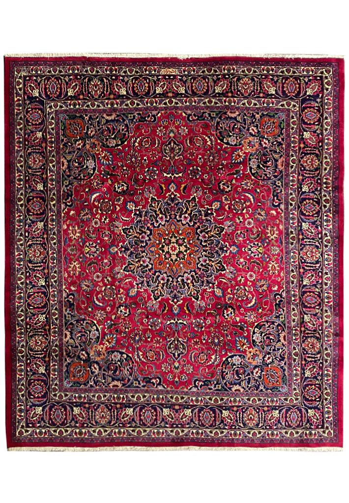 10.0 X 11.6 SIGNED Persian Rug SQUARISH SIZE  #F-6897