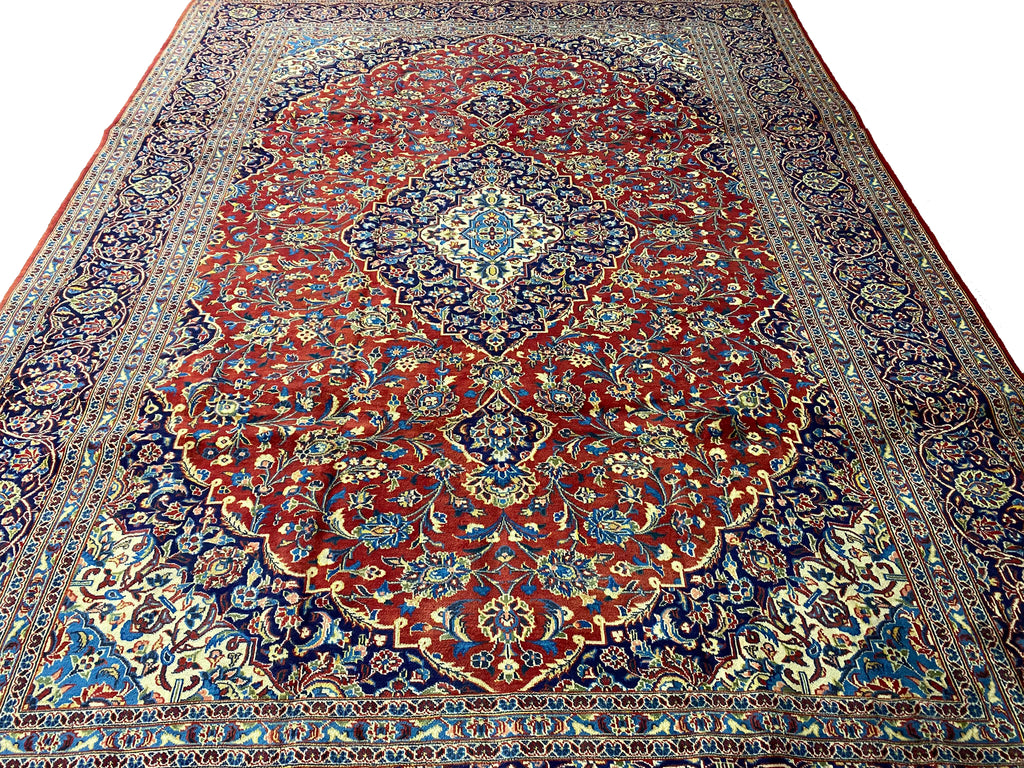 9.10 x 13.5  Classic Traditional Persian Kashan Rug #F-6900