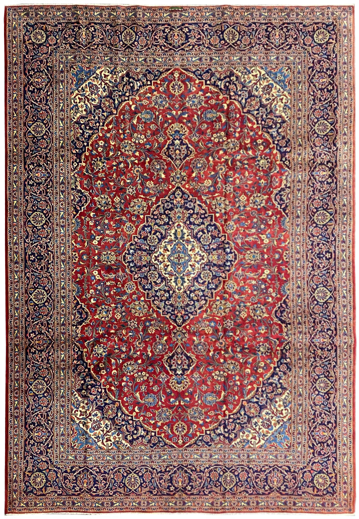 9.10 x 13.5  Classic Traditional Persian Kashan Rug #F-6900