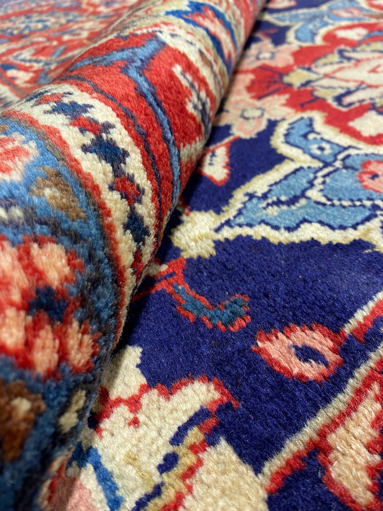 9.7 x 12.9 Authentic Traditional Persian Esfahan Najafabad Wool Rug NAVY BLUE #F-6901