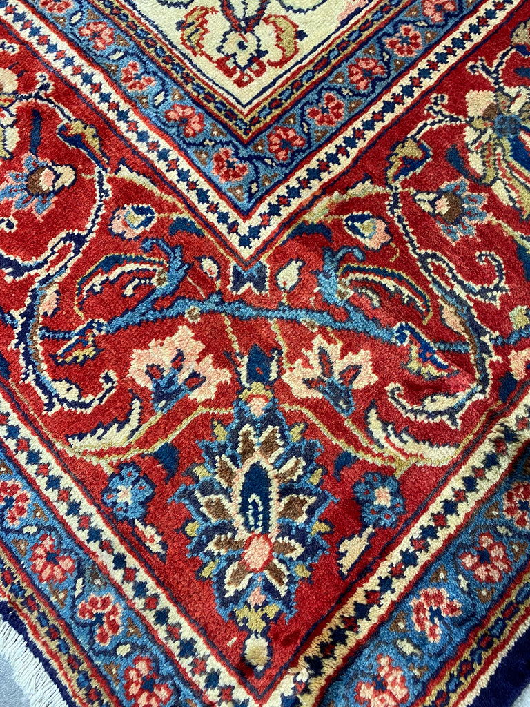 9.7 x 12.9 Authentic Traditional Persian Esfahan Najafabad Wool Rug NAVY BLUE #F-6901