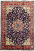 Load image into Gallery viewer, 9.7 x 12.9 Authentic Traditional Persian Esfahan Najafabad Wool Rug NAVY BLUE #F-6901