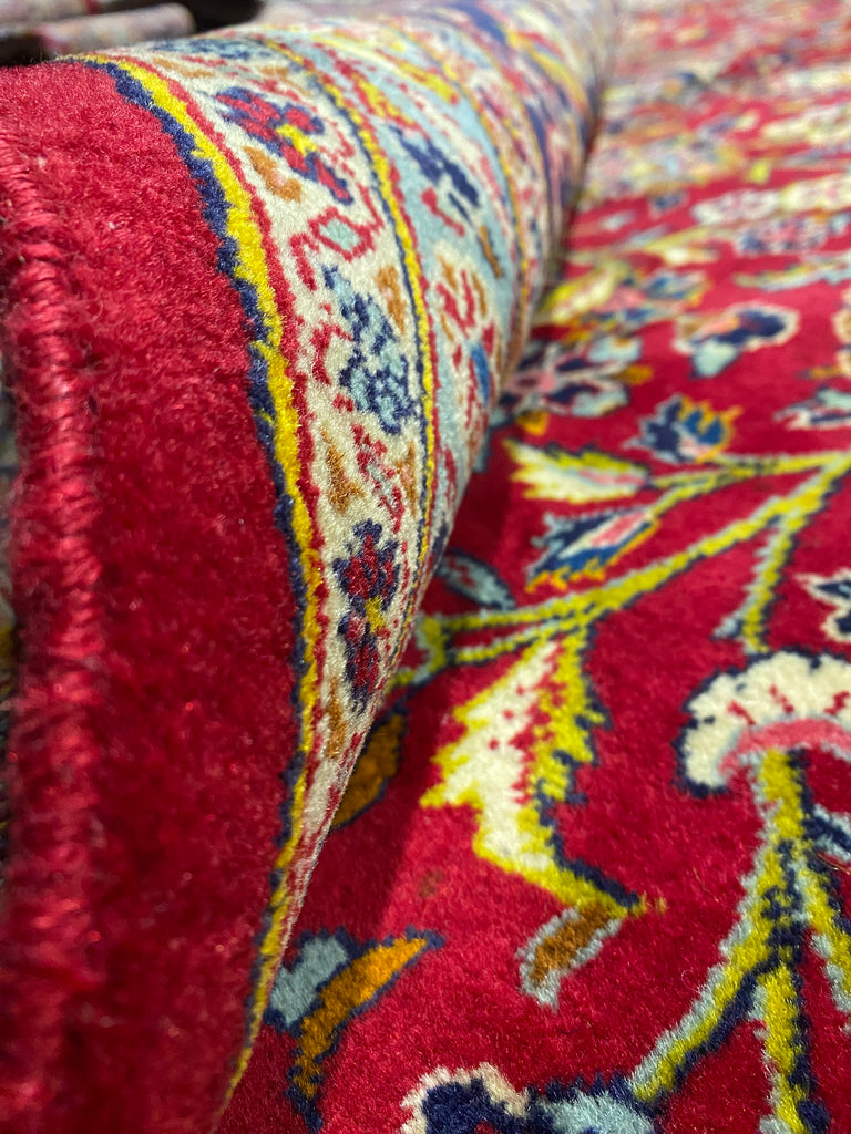 9.6 x 13.4 Persian Classic Kashan Rug Wool RED BLUE #F-6902