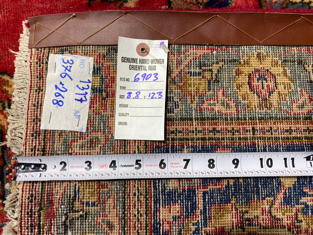 8.8 x 12.3 Semi-Antique Persian Tabriz Wool Rug #F-6903