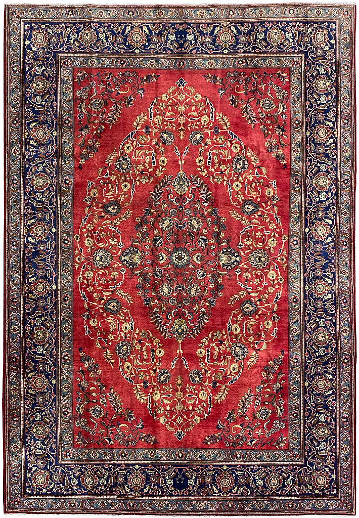 8.8 x 12.3 Semi-Antique Persian Tabriz Wool Rug #F-6903