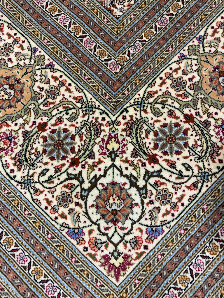 8.4 x 11.8 High Top Quality Wool and Silk Persian Tabriz Mahi Rug 400 KPSI #F-6904