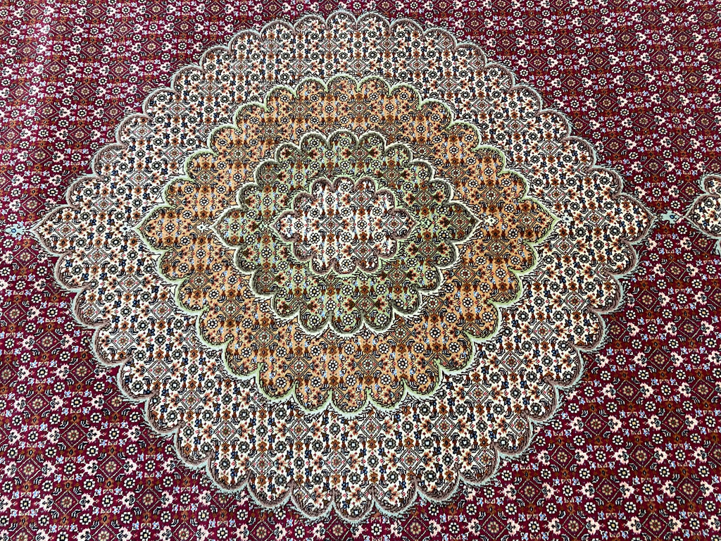 8.4 x 11.8 High Top Quality Wool and Silk Persian Tabriz Mahi Rug 400 KPSI #F-6904