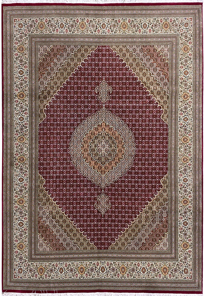 8.4 x 11.8 High Top Quality Wool and Silk Persian Tabriz Mahi Rug 400 KPSI #F-6904