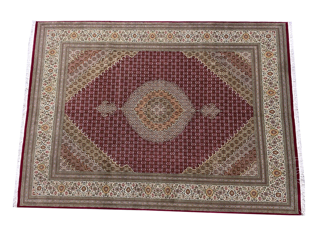 8.4 x 11.8 High Top Quality Wool and Silk Persian Tabriz Mahi Rug 400 KPSI #F-6904