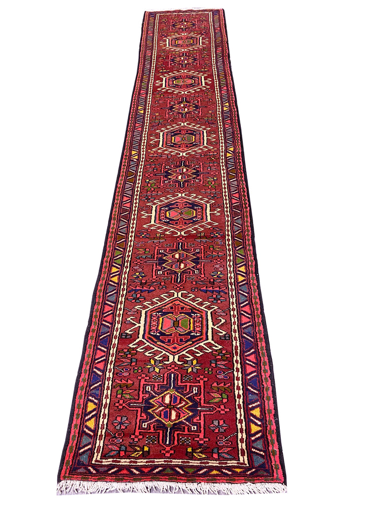 2.5 x 12.6 Persian Runner Heriz Karaje #F-6905