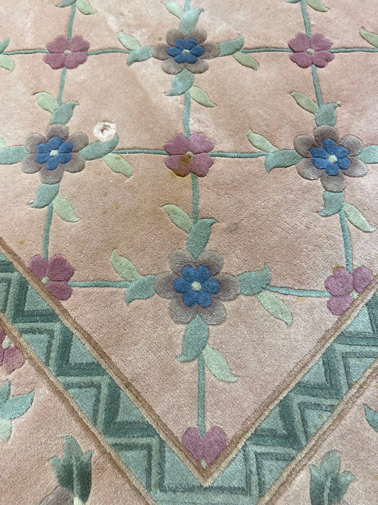 8.2 x 11.3 Estate Chinese Handmade Wool Rug TRANSITIONAL #F-6906