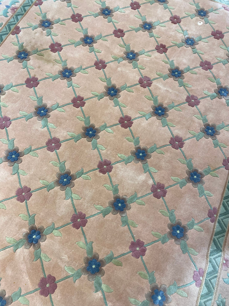 8.2 x 11.3 Estate Chinese Handmade Wool Rug TRANSITIONAL #F-6906