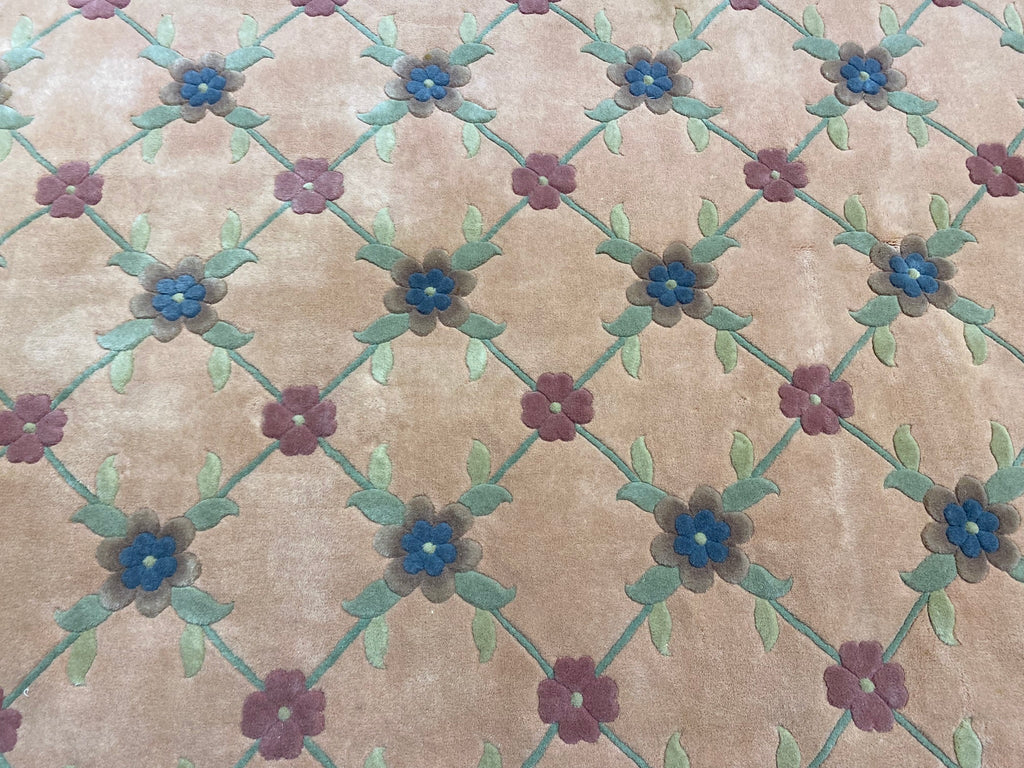 8.2 x 11.3 Estate Chinese Handmade Wool Rug TRANSITIONAL #F-6906