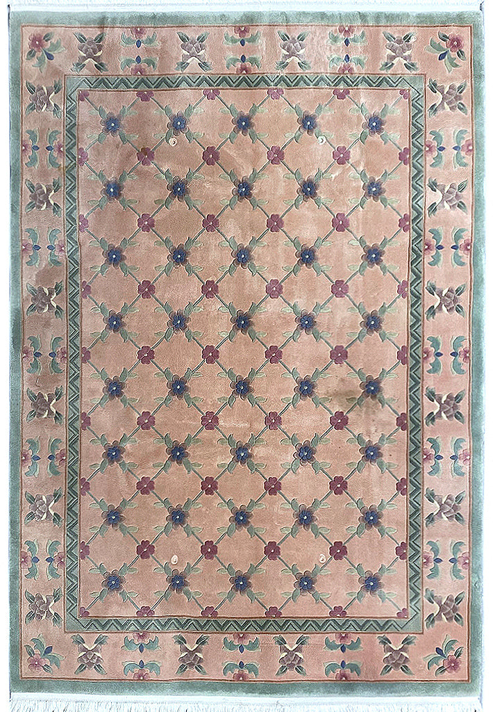 8.2 x 11.3 Estate Chinese Handmade Wool Rug TRANSITIONAL #F-6906