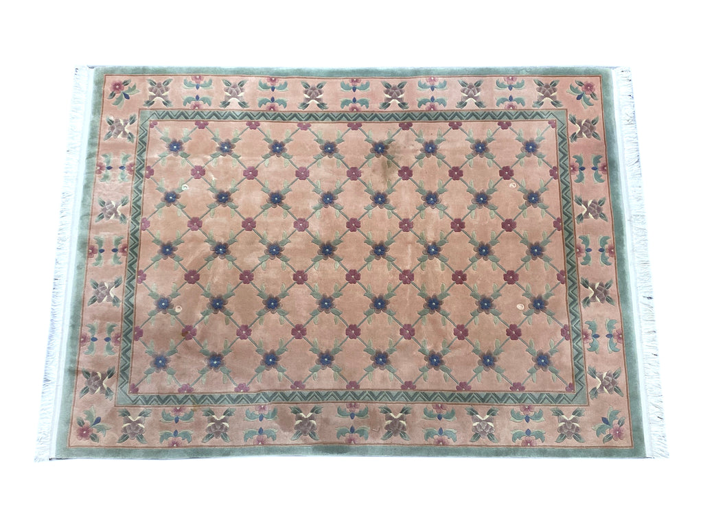 8.2 x 11.3 Estate Chinese Handmade Wool Rug TRANSITIONAL #F-6906