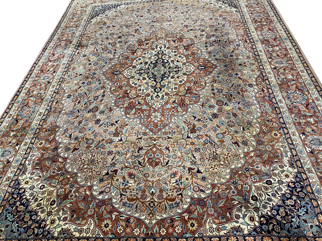 9.10 X 14.0 Finer Weave Handmade Rug NEUTRAL BROWN #F-6907