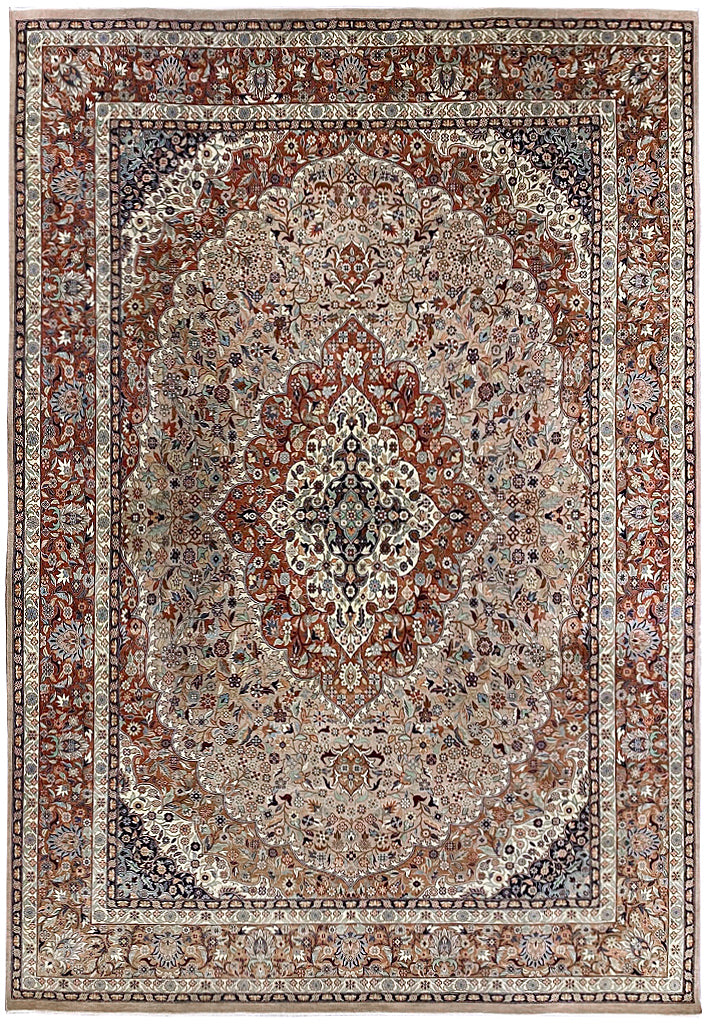 9.10 X 14.0 Finer Weave Handmade Rug NEUTRAL BROWN #F-6907