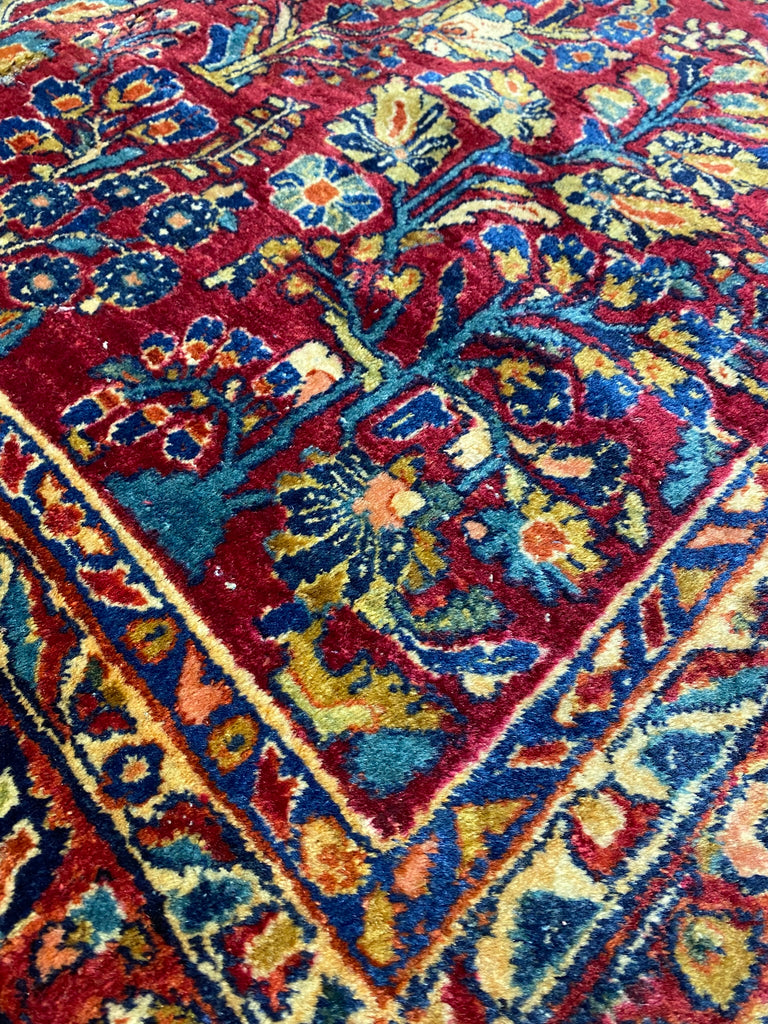 10.1 x 17.6 AUTHENTIC ANTIQUE PERSIAN SAROUK Large RUG 1930's #F-6908