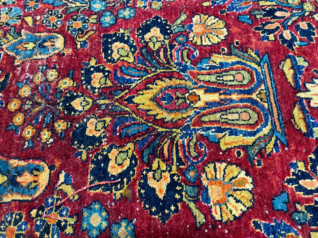 10.1 x 17.6 AUTHENTIC ANTIQUE PERSIAN SAROUK Large RUG 1930's #F-6908