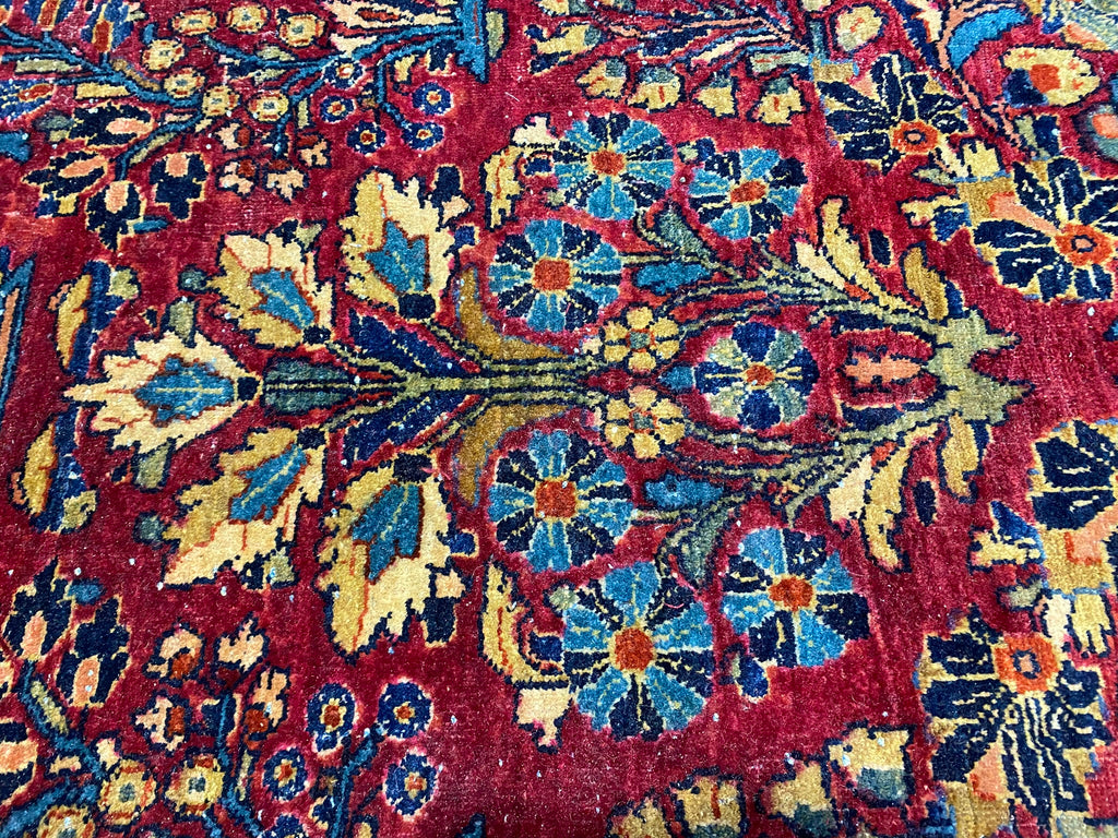 10.1 x 17.6 AUTHENTIC ANTIQUE PERSIAN SAROUK Large RUG 1930's #F-6908
