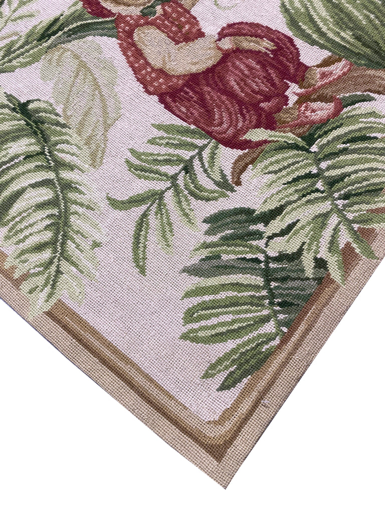 4.0 x 6.0 Monkey Garden Handmade Needle Point Tapestry Rug #F-6909