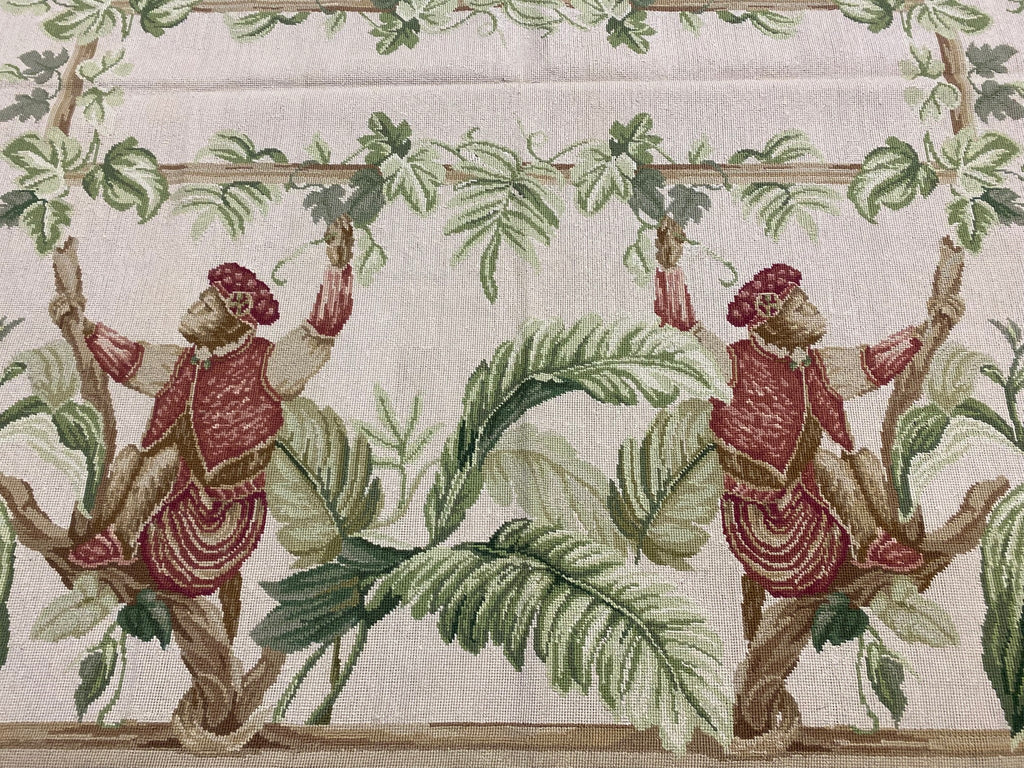 4.0 x 6.0 Monkey Garden Handmade Needle Point Tapestry Rug #F-6909