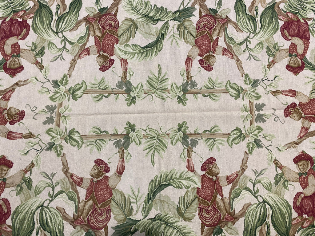 4.0 x 6.0 Monkey Garden Handmade Needle Point Tapestry Rug #F-6909