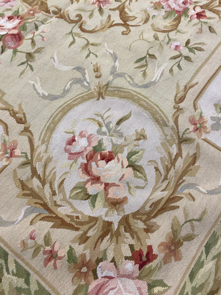 6.0 x 9.0 Needle Point Flat Weave Wool French Aubusson Rug #F-6913