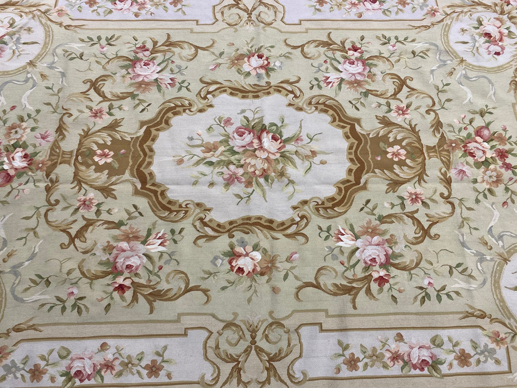 6.0 x 9.0 Needle Point Flat Weave Wool French Aubusson Rug #F-6913