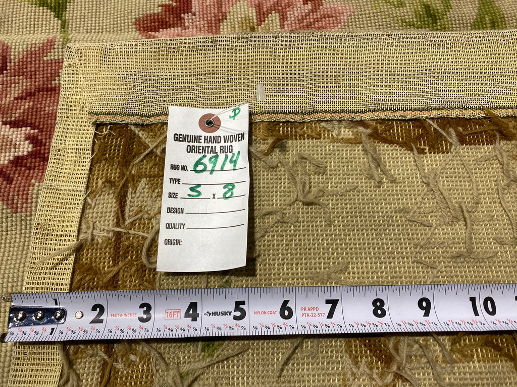 5.0 x 8.0 Needle Point Transitional French  Floral Rug #F-6914