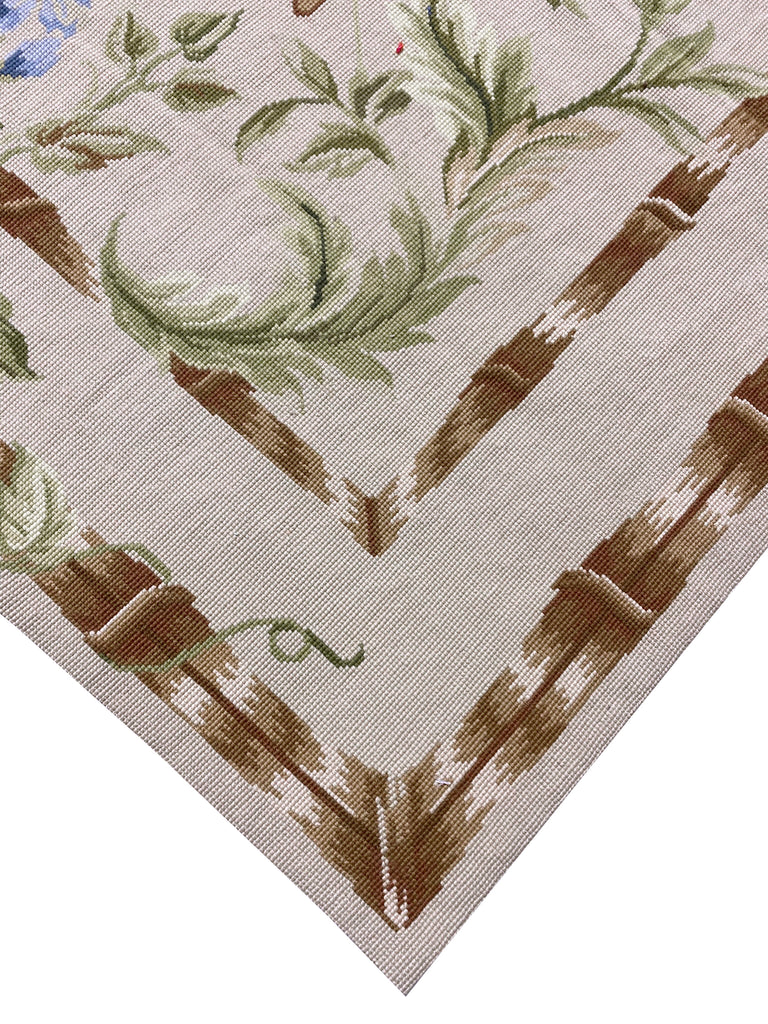 5.0 x 8.0 Needle Point Transitional French  Floral Rug #F-6914