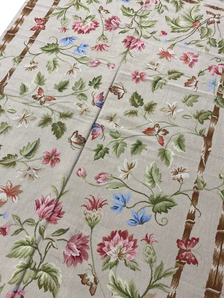 5.0 x 8.0 Needle Point Transitional French  Floral Rug #F-6914