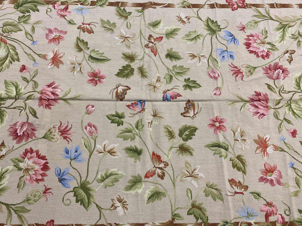 5.0 x 8.0 Needle Point Transitional French  Floral Rug #F-6914