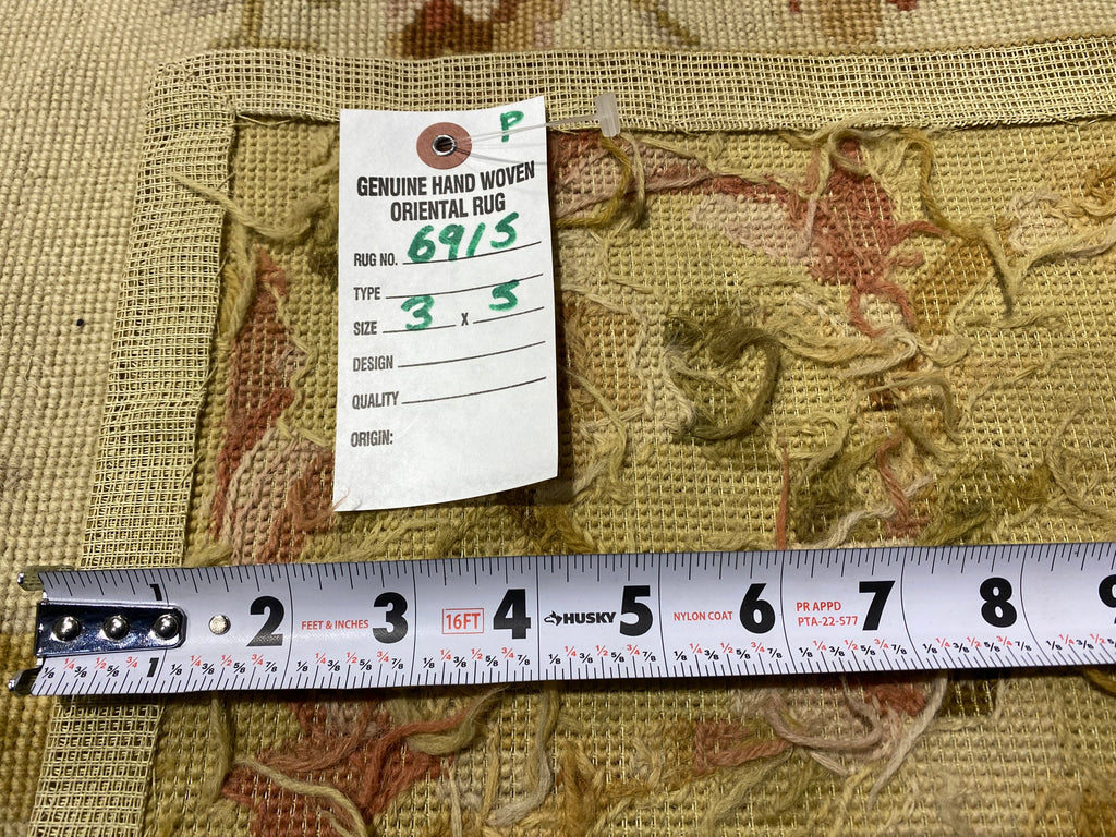 3.0 x 5.0 Needle Point French Aubusson Flat Weave Rug #F-6915