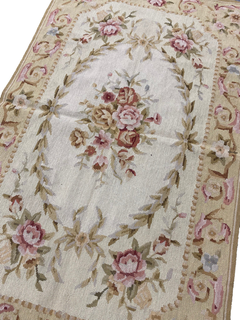 3.0 x 5.0 Needle Point French Aubusson Flat Weave Rug #F-6915
