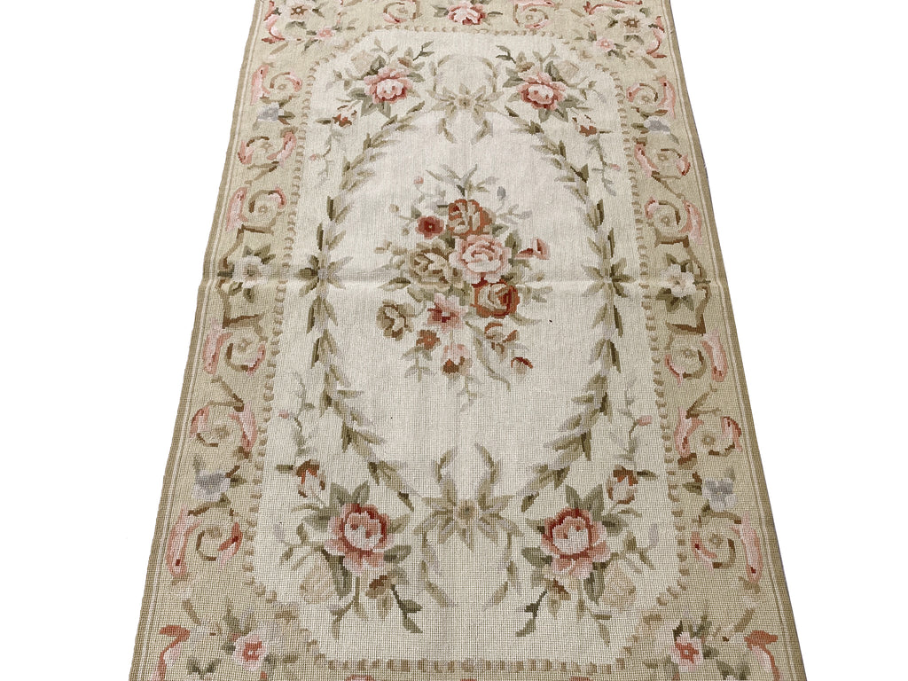 3.0 x 5.0 Needle Point French Aubusson Flat Weave Rug #F-6915