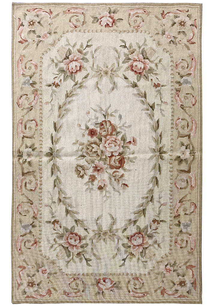 3.0 x 5.0 Needle Point French Aubusson Flat Weave Rug #F-6915