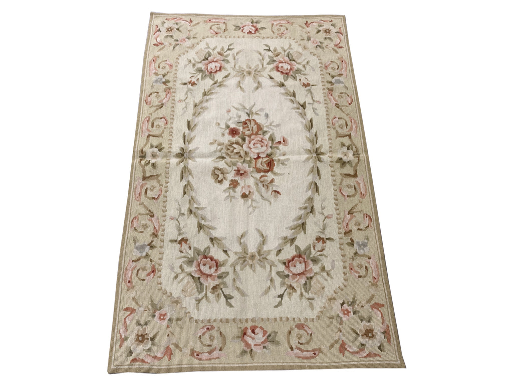 3.0 x 5.0 Needle Point French Aubusson Flat Weave Rug #F-6915