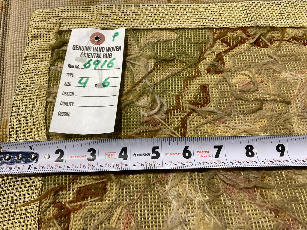 4.0 x 6.0 Needle Point French Aubusson Rug Sage Green   #F-6916