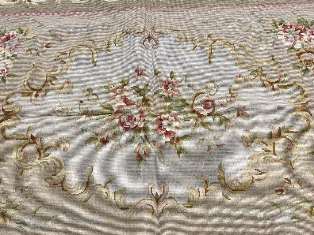4.0 x 6.0 Needle Point French Aubusson Rug Sage Green   #F-6916