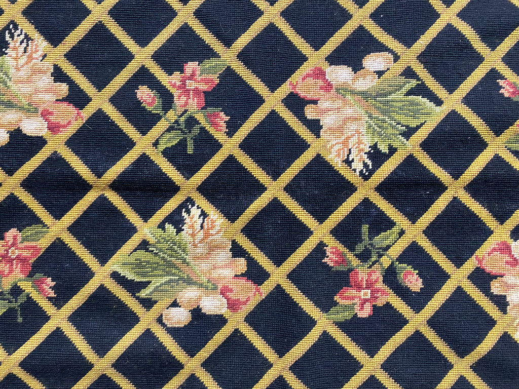 5.0 x 8.0 Needle Point Rug Rooster BLACK  #F-6921