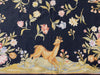 Load image into Gallery viewer, 5.0 x 8.0 Tropical Needle Point Rug Deers Ducks BLACK  #F-6922
